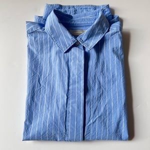 Everlane Oversized Poplin Shirt in Powder Blue/White| size S